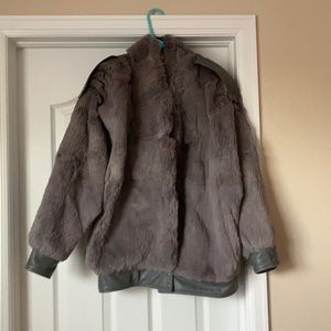 Lilac Rabbit Fur coat vintage 80’s